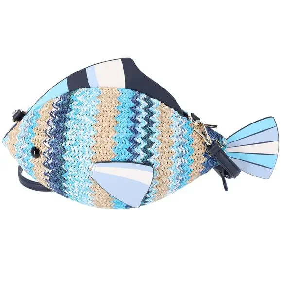 Kate Spade KG739 What A Catch 3D Fish Crossbody Novelty Blue Multi - Picture 2 of 7